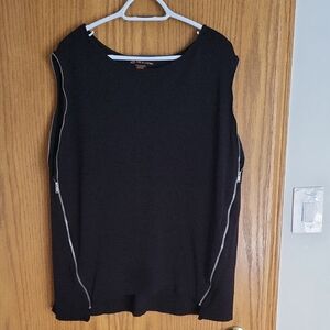 Love & Legend Black Top with Zipper Details